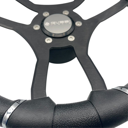 Malera Boat Steering Wheel Black Spokes | Snap-in Gussi Stainless