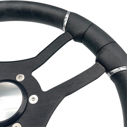 Malera Boat Steering Wheel Black Spokes | Snap-in Gussi Stainless