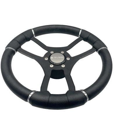 Malera Boat Steering Wheel Black Spokes | Snap-in Gussi Stainless