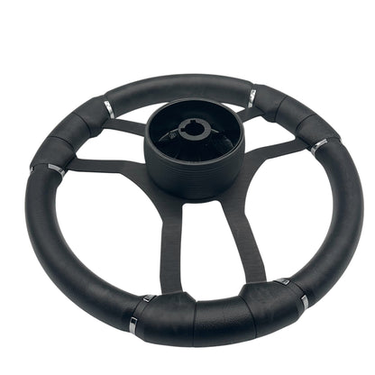 Malera Boat Steering Wheel Black Spokes | Snap-in Gussi Stainless