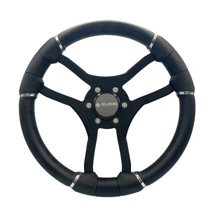 Malera Boat Steering Wheel Black Spokes | Snap-in Gussi Stainless