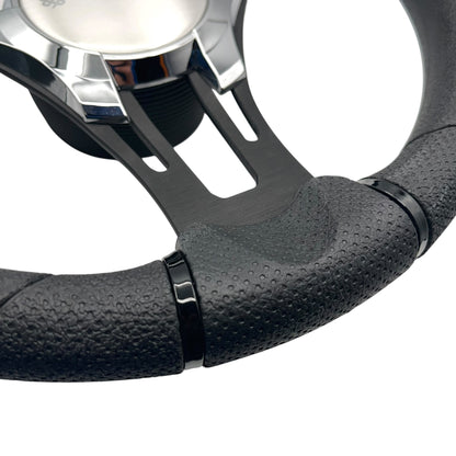 Verona Boat Steering Wheel Black Brushed Alum Spokes | Gussi Italia