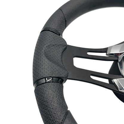 Verona Boat Steering Wheel Black Brushed Alum Spokes | Gussi Italia