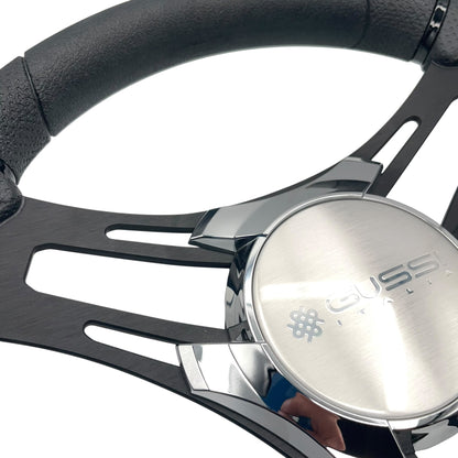 Verona Boat Steering Wheel Black Brushed Alum Spokes | Gussi Italia