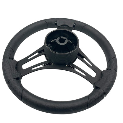 Verona Boat Steering Wheel Black Brushed Alum Spokes | Gussi Italia
