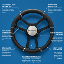 Malera Boat Steering Wheel Black Spokes | Gussi Italia Dome